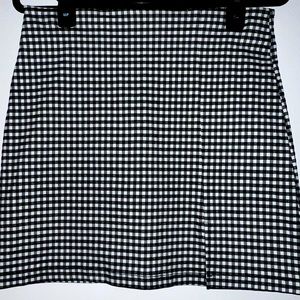 Black and white plaid mini skirt